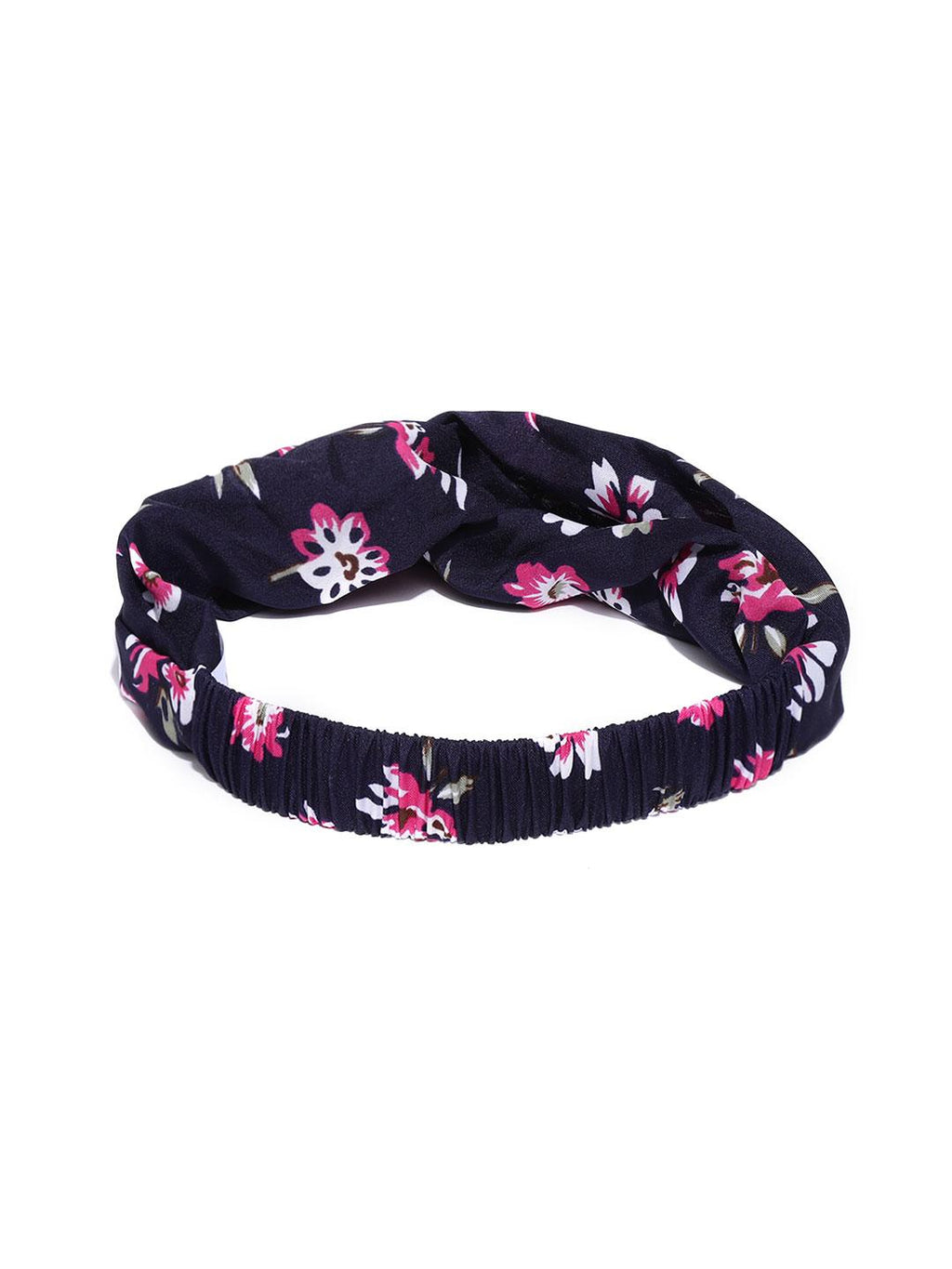 BLUEBERRY Floral Twisted Satin Headband