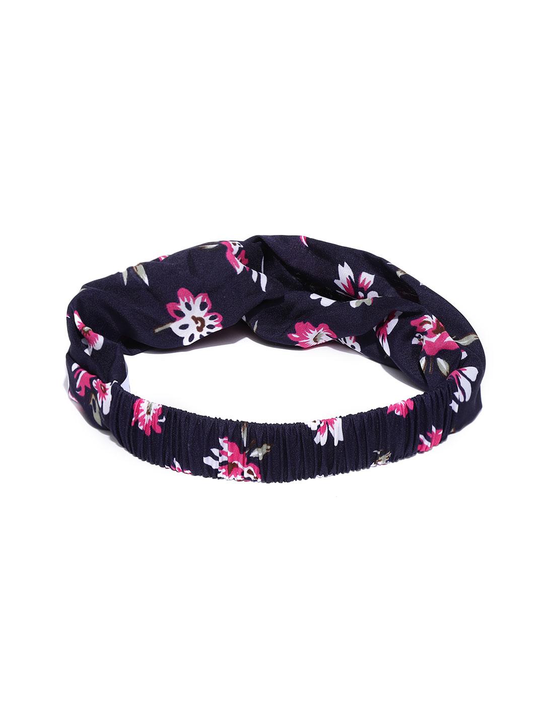 BLUEBERRY Floral Twisted Satin Headband