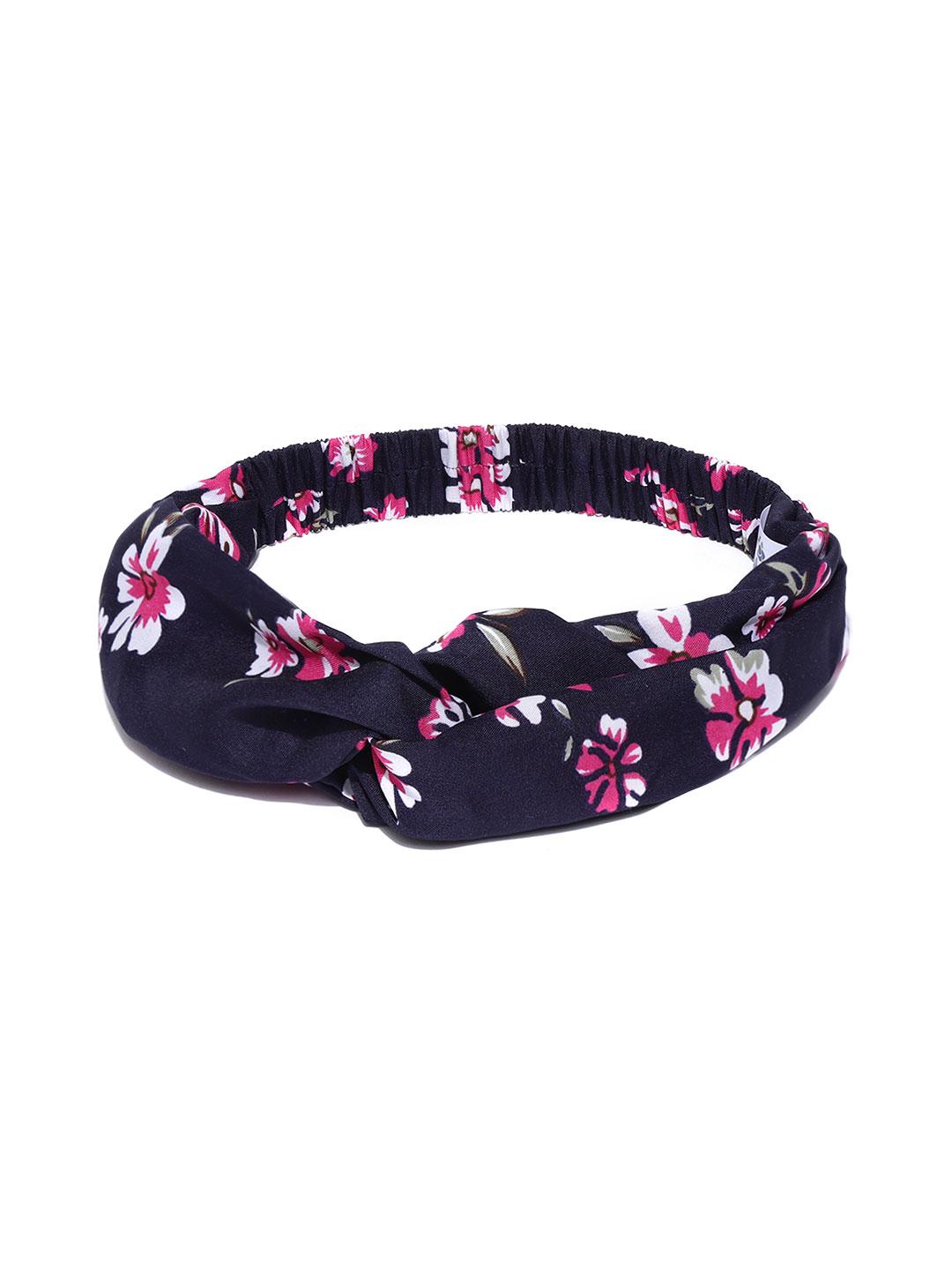 BLUEBERRY Floral Twisted Satin Headband