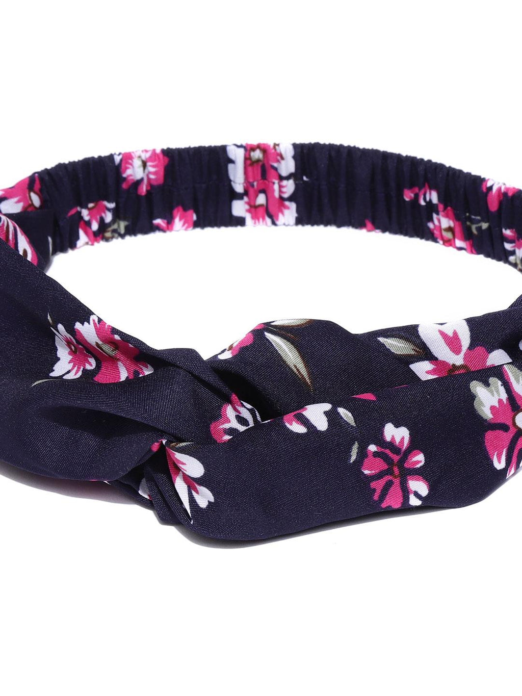 BLUEBERRY Floral Twisted Satin Headband