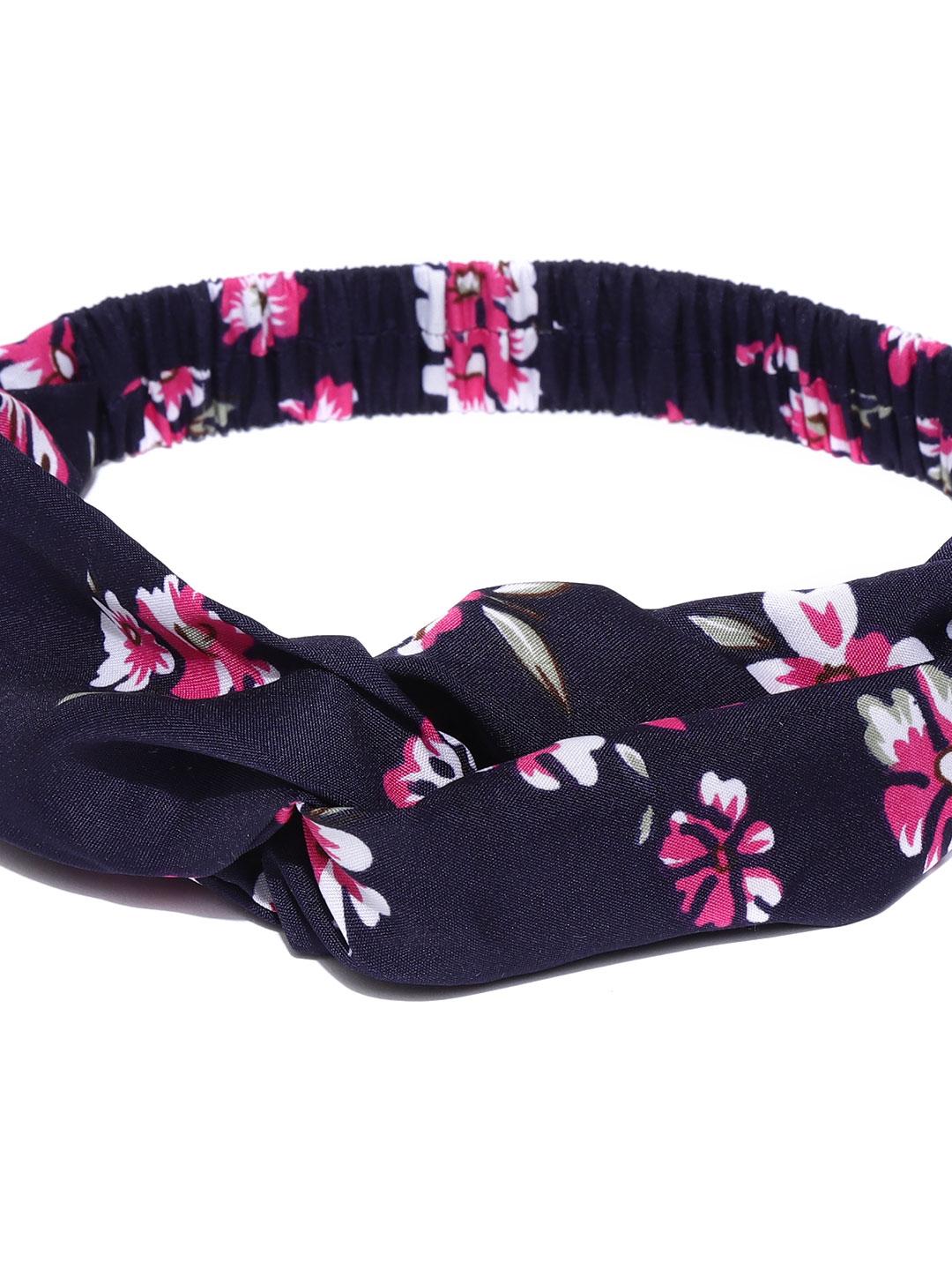 BLUEBERRY Floral Twisted Satin Headband